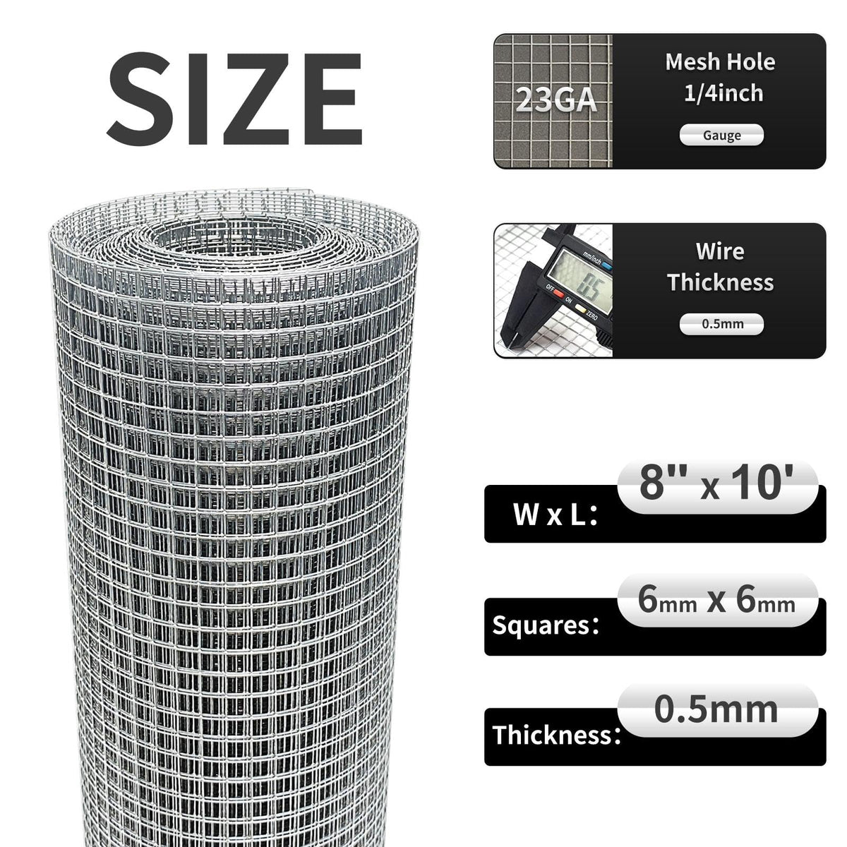 WURJHSONG galvanized wire mesh 23ga close-up for rust resistance