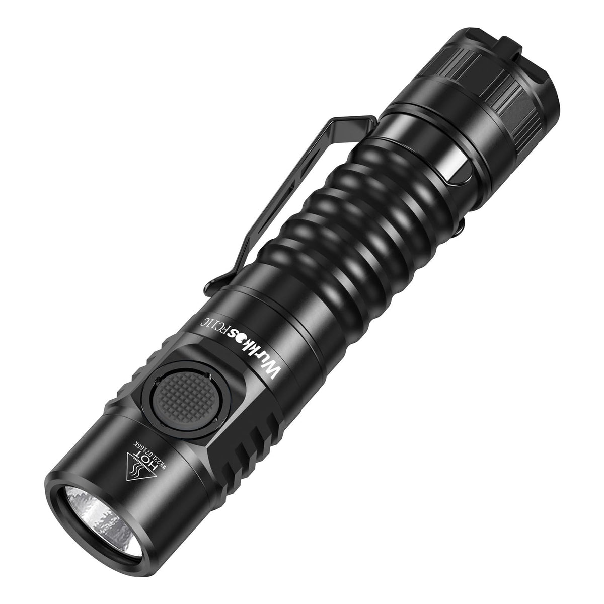 Wurkkos FC11C flashlight beam in bright mode for clear outdoor visibility