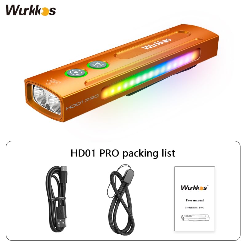 Wurkkos HD01PRO rechargeable with charging indicator for easy topping up.