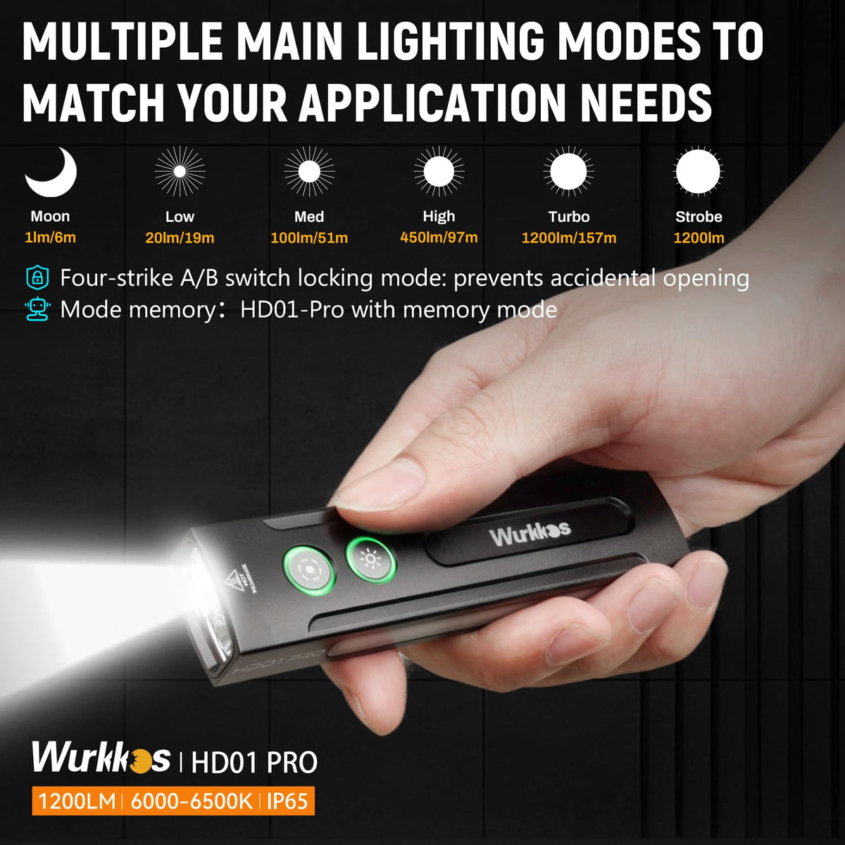 Wurkkos HD01 PRO UV 365nm mode for stain checks and mineral identification