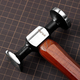 WUTA leather hammer carbon steel head with mirror polish detail