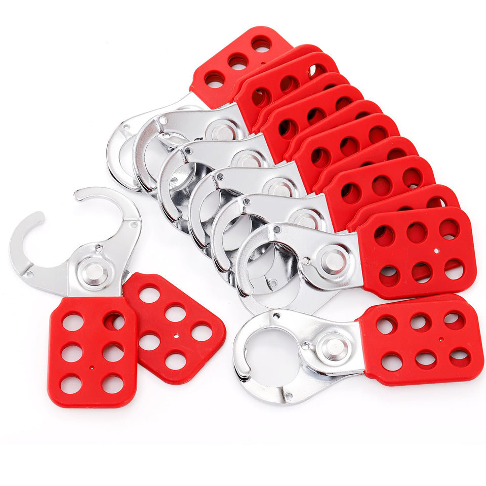 WUWEOT lockout hasp with extended jaw enabling six-padlock multi-user shutdown