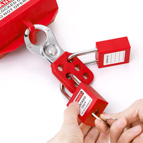 WUWEOT lockout hasp with non-conductive handle for safer handling
