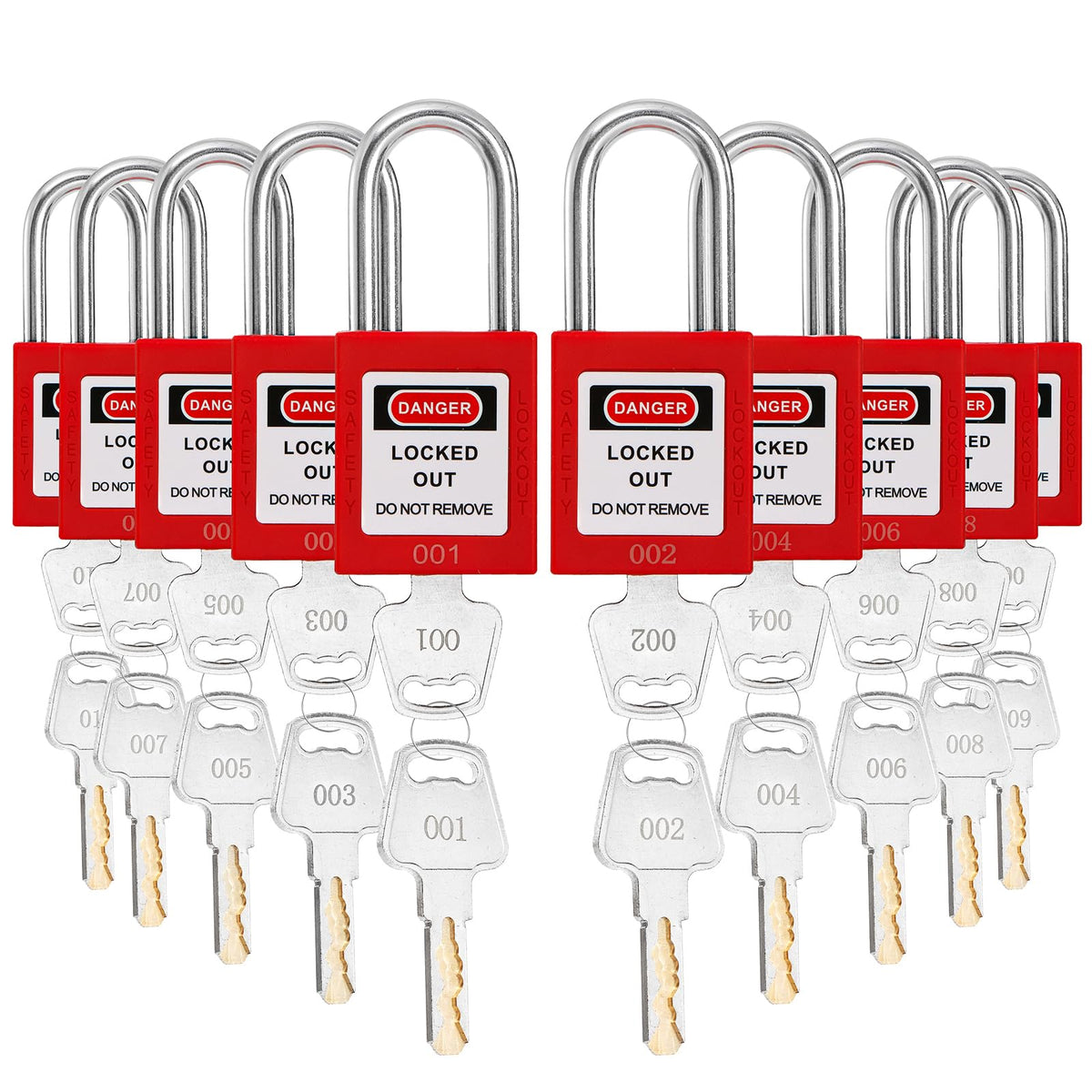 WUWEOT lockout locks 10-pack with durable design for reliable safety procedures.