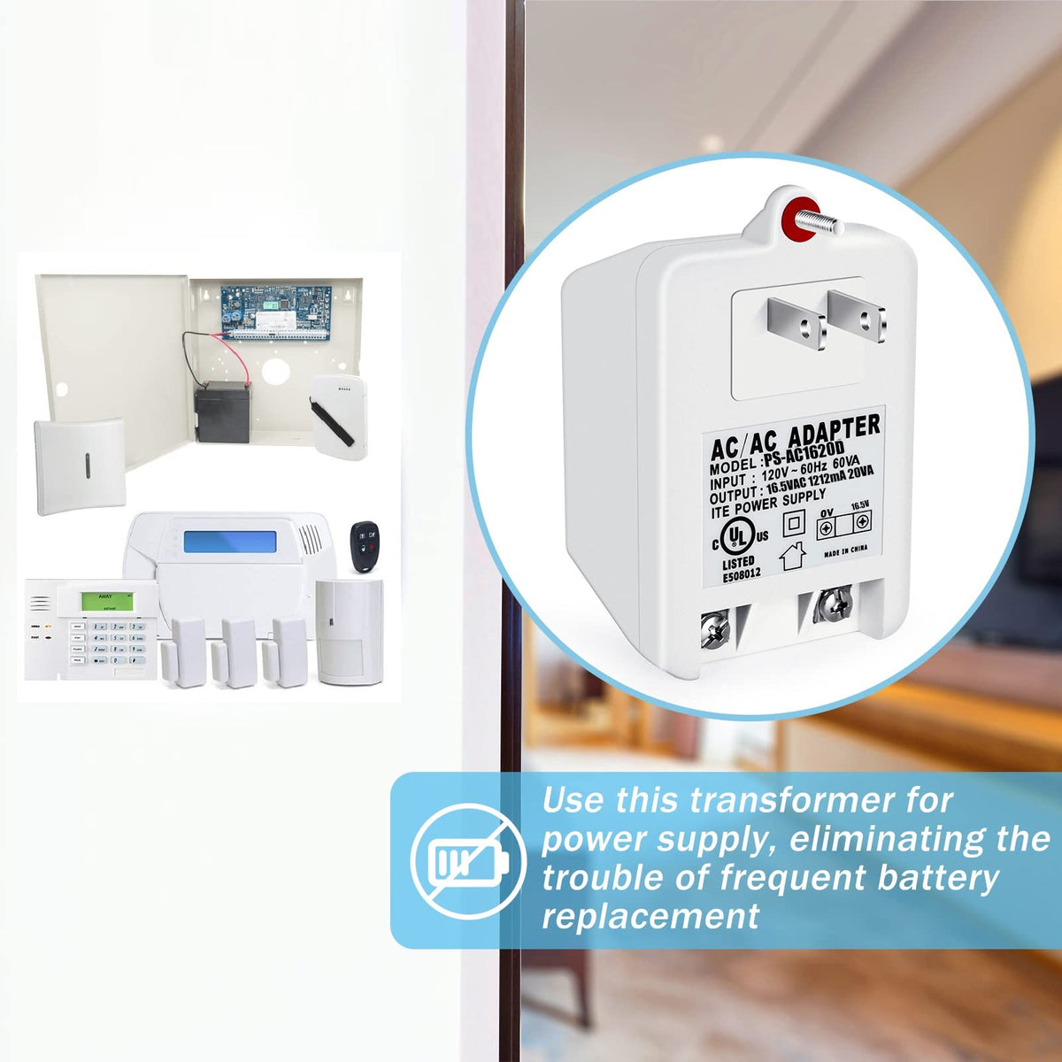 WUYELIN 16.5V transformer in use with a doorbell demonstrates reliable power delivery