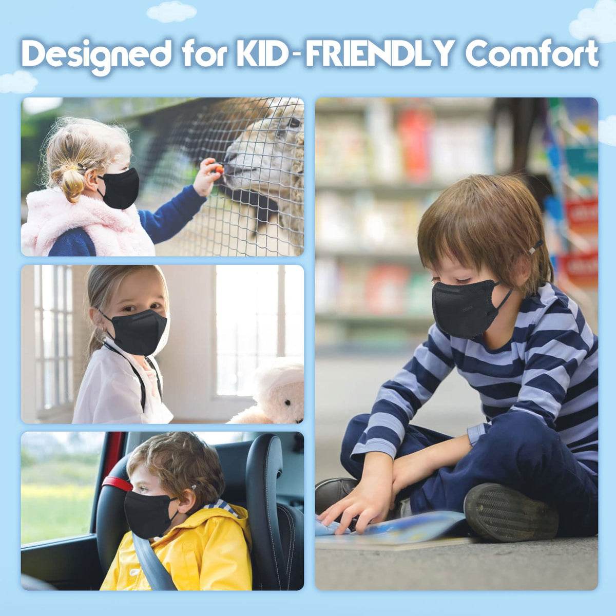 Black color option complements kids' daily outfits.