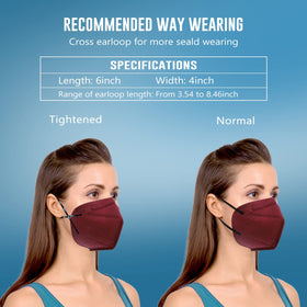 WWDOLL KN95 mask soft ear loops for long-wear comfort.