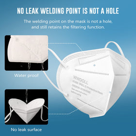 WWDOLL KN95 mask tight all-around seal minimizes unfiltered air.