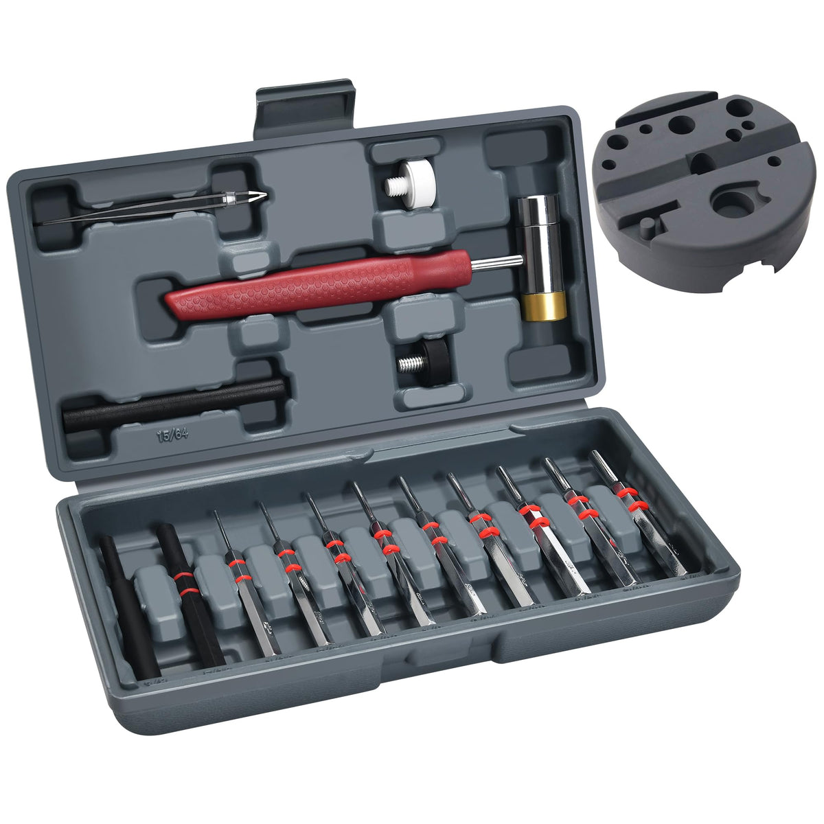 W WIREGEAR punch set with hammer heads for versatile metalwork