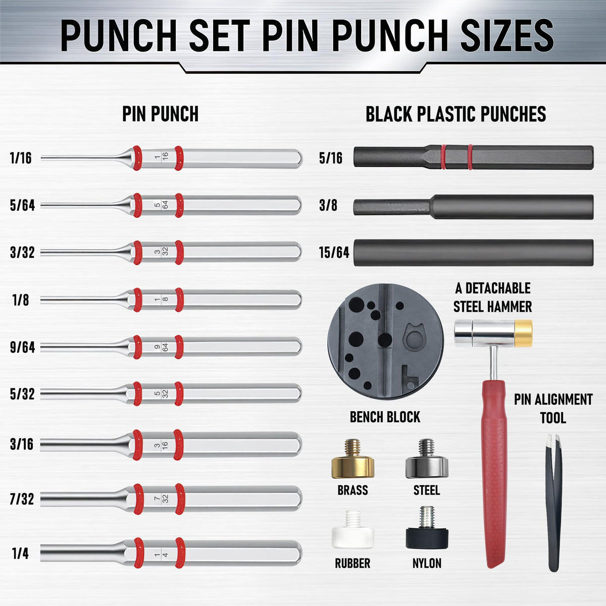 W WIREGEAR steel punches provide durable pin driving for tough projects