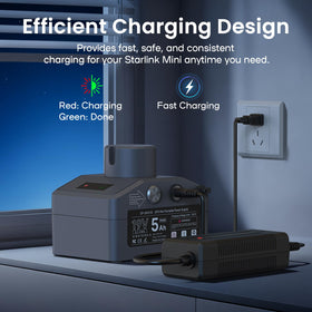 WXPSKY Starlink Mini Battery Pack charging adapter included for fast recharge