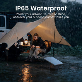 WXPSKY Starlink Mini Battery Pack in outdoor setup powering devices while camping