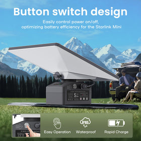 WXPSKY Starlink Mini Battery Pack side view highlighting slim profile for backpack transport