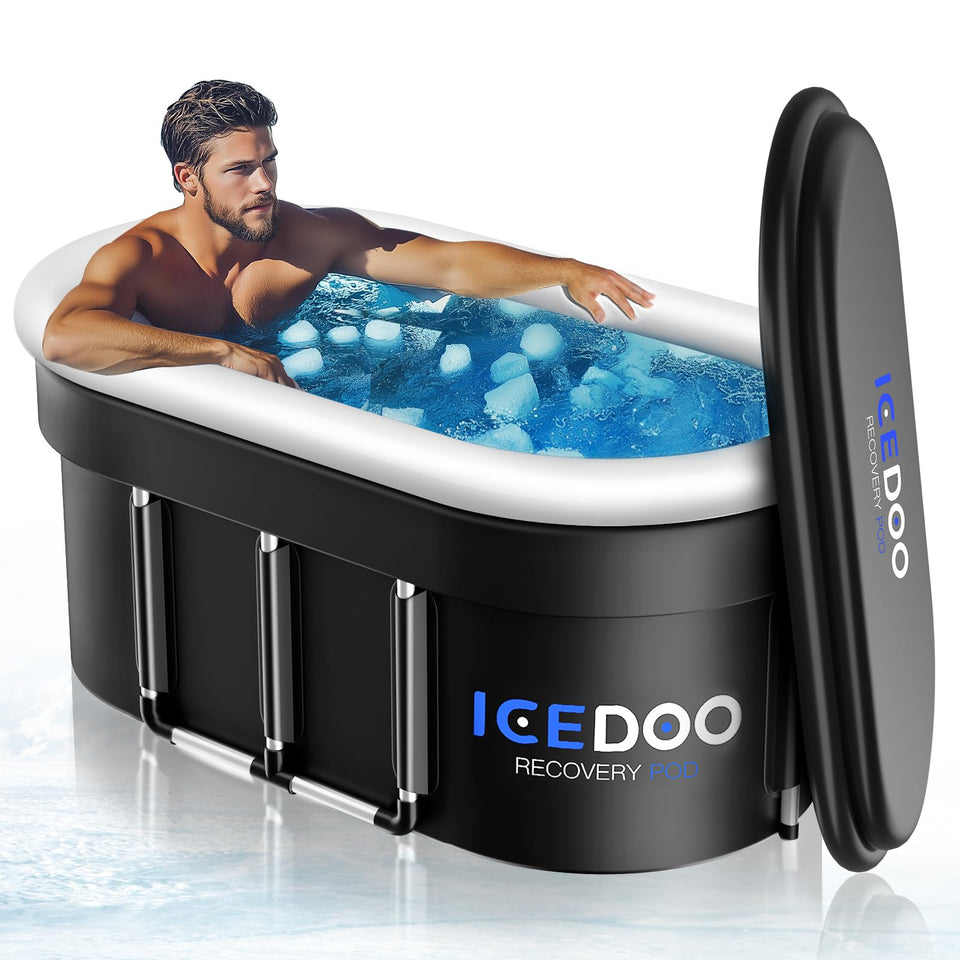 Wxtkkom oval ice bath tub interior with spacious space for full-body immersion