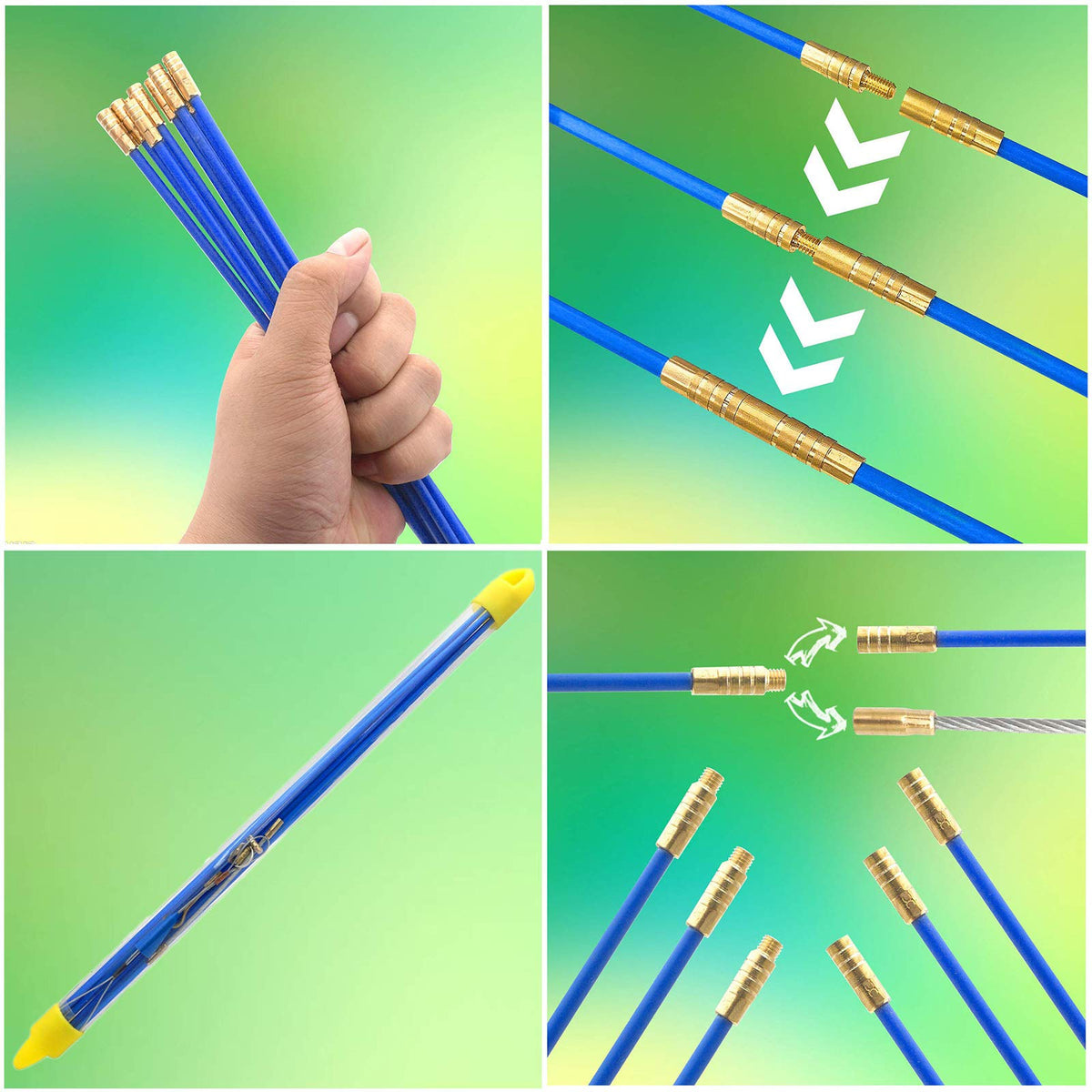 WXTOOLS threaded brass connectors secure rod alignment for extensions