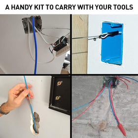 WXTOOLS blue rods used for accessing walls, attics, and crawl spaces