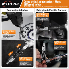 WYBENZ left-hand design for stronger grip on stubborn bolts.