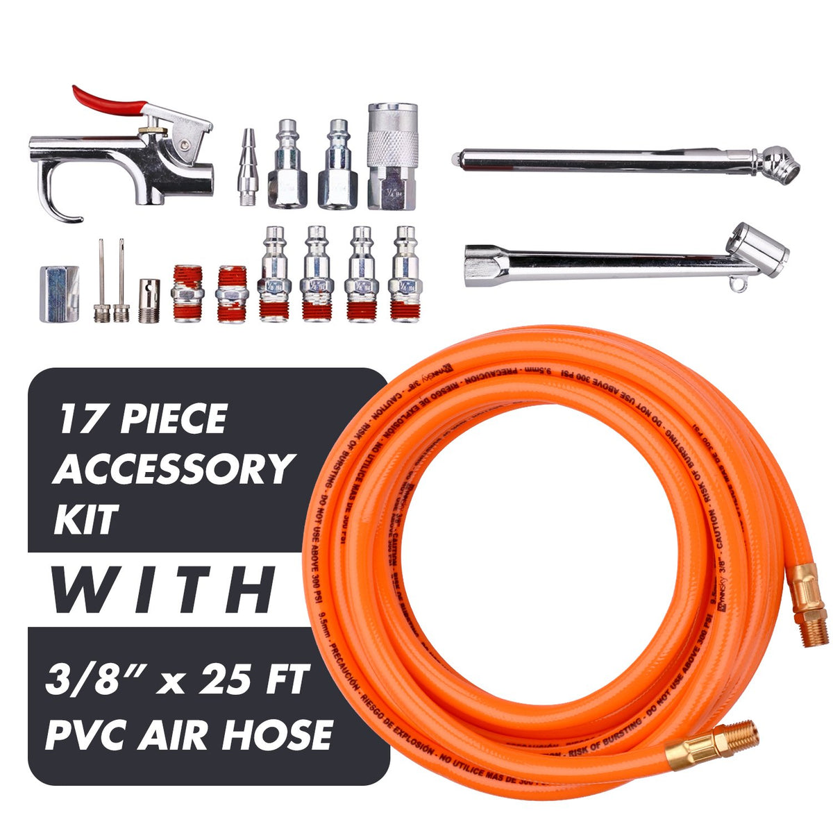 WYNNsky 17-piece air tool kit ready for complete projects