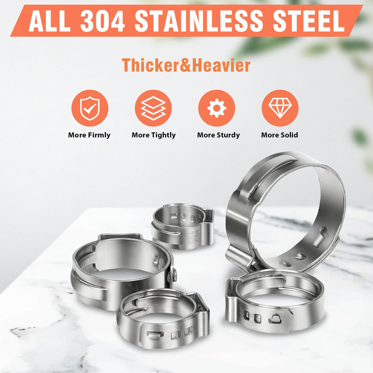 WYSIWYKA coil-like design clamps maintain grip through temperature changes.