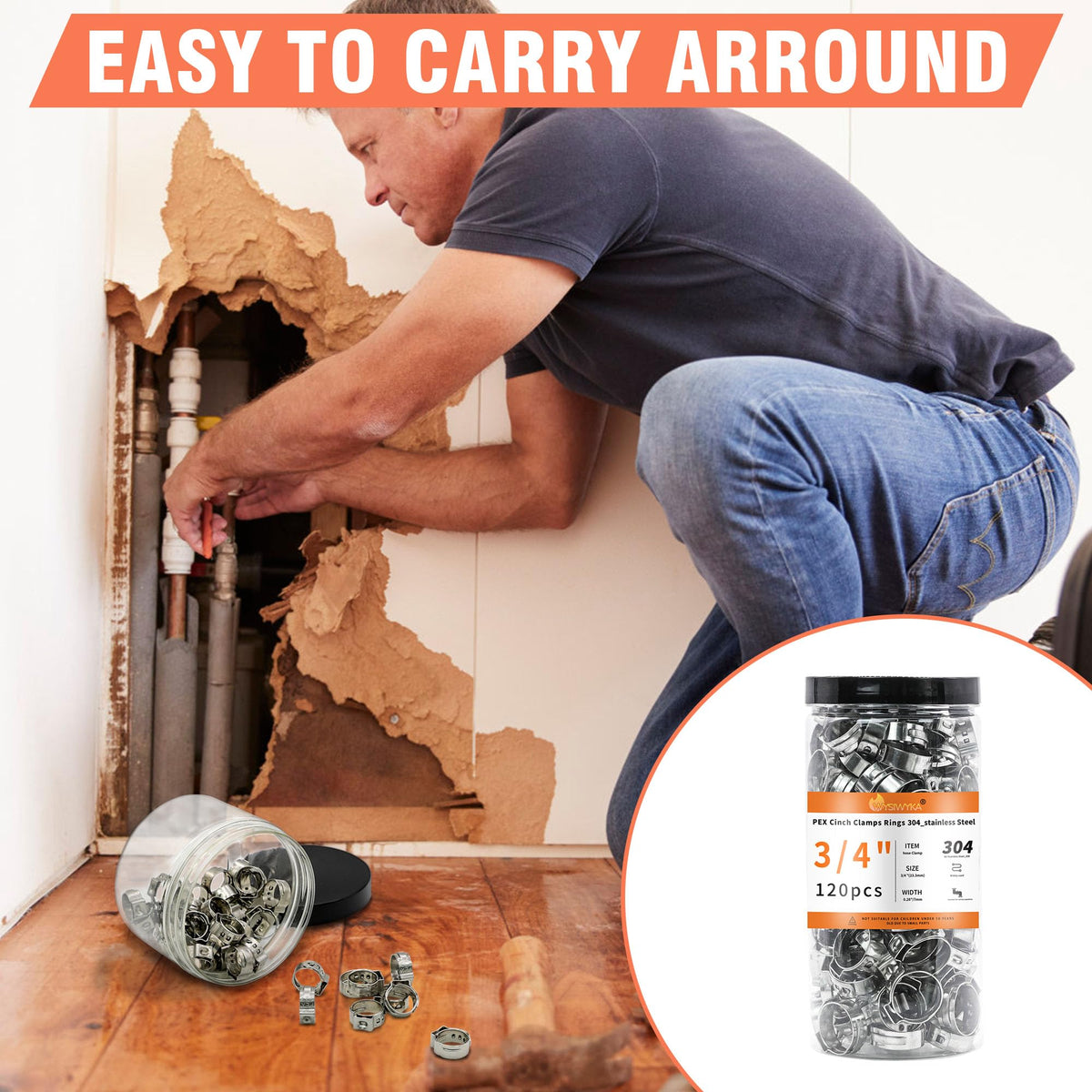 WYSIWYKA smooth-edge crimp rings protect tubing during installation.