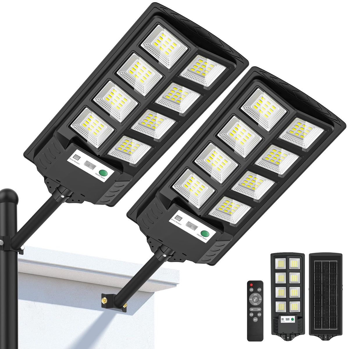 Wywna Solar Lights Outdoor 6000K LED beads illuminate large areas clearly.