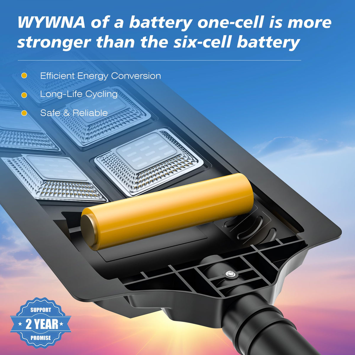 Wywna Street Light in dusk-to-dawn mode provides hands-free security lighting.
