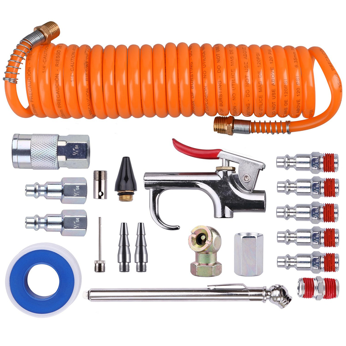 WYNNsky coil PU hose 15 ft for flexible air delivery and reach