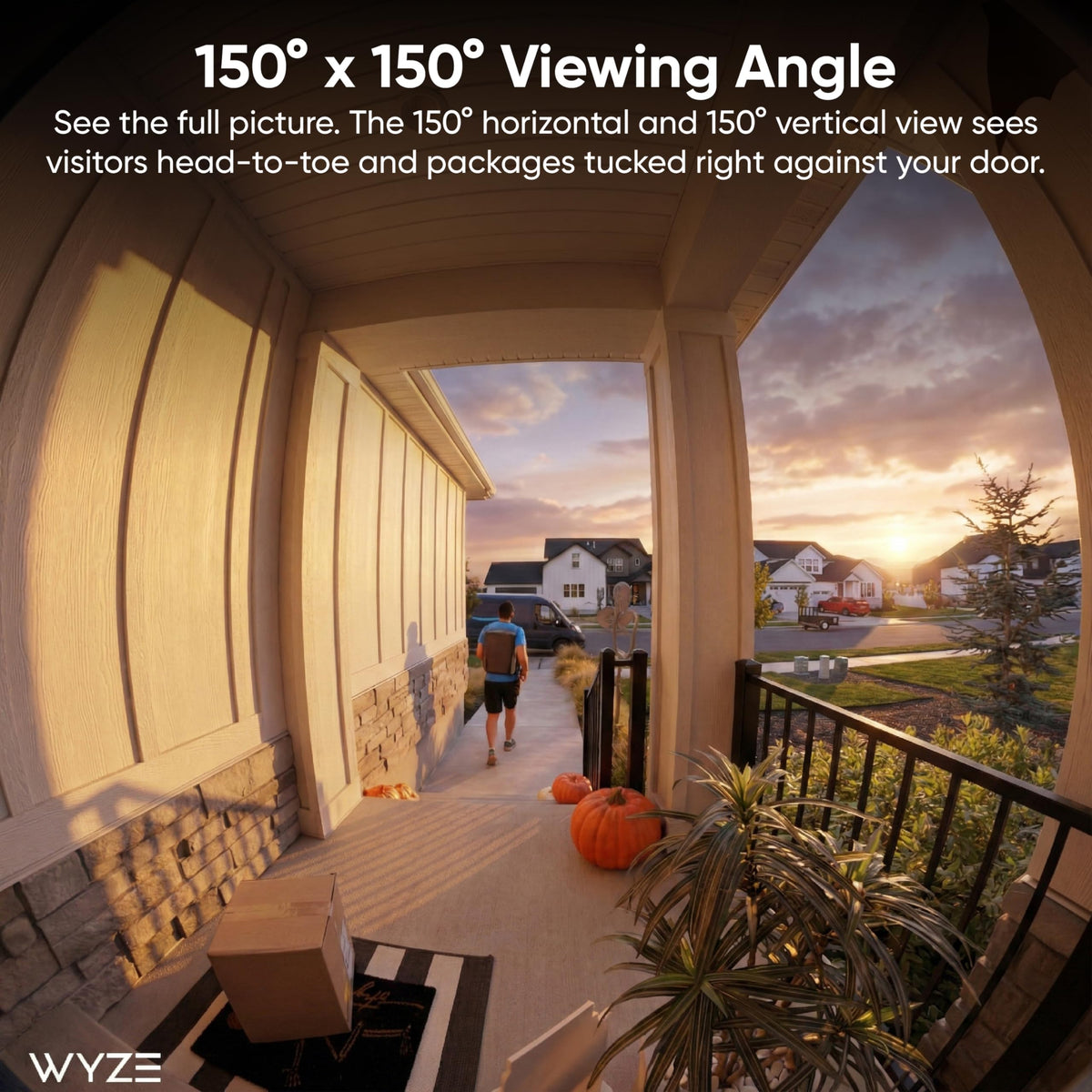 Wyze Battery Doorbell color night vision delivers clear porch details after dark.