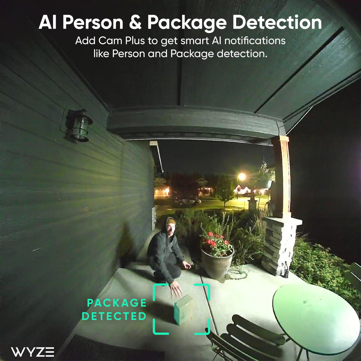 Wyze Battery Video Doorbell with smart notifications and voice deterrence for awareness.