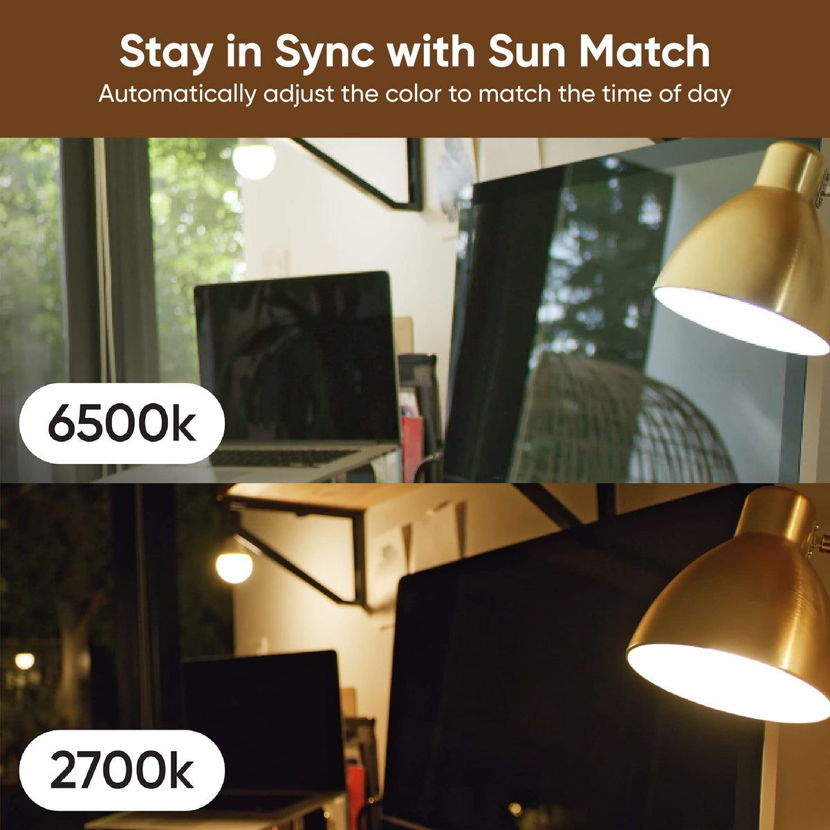 Wyze Bulb Color RGB controlled by app for easy adjustments.