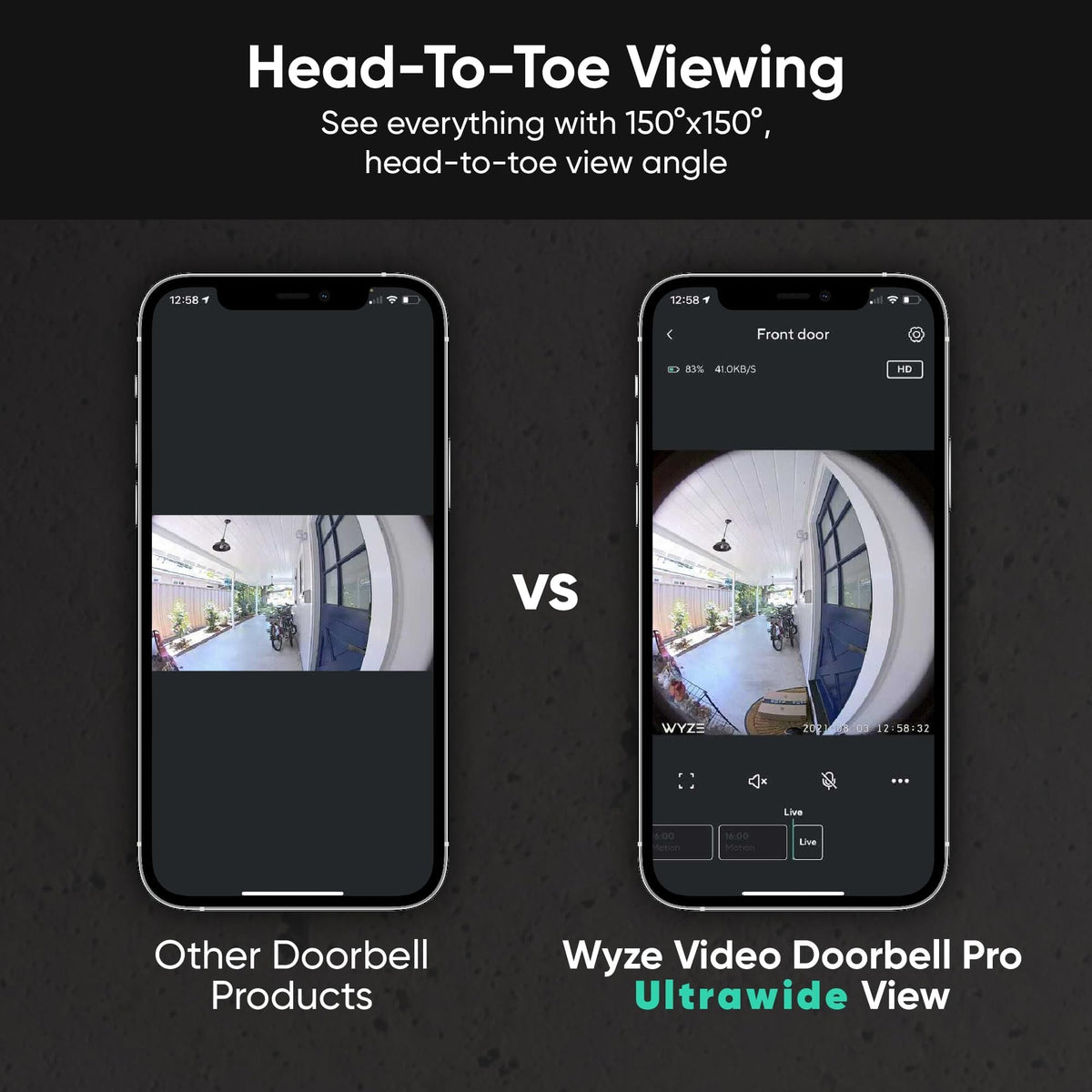 Wyze Doorbell Pro 2-way audio enables real-time conversations from anywhere.