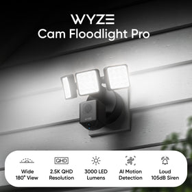 Wyze Floodlight Pro 2.5K HD night vision captures color detail after dark