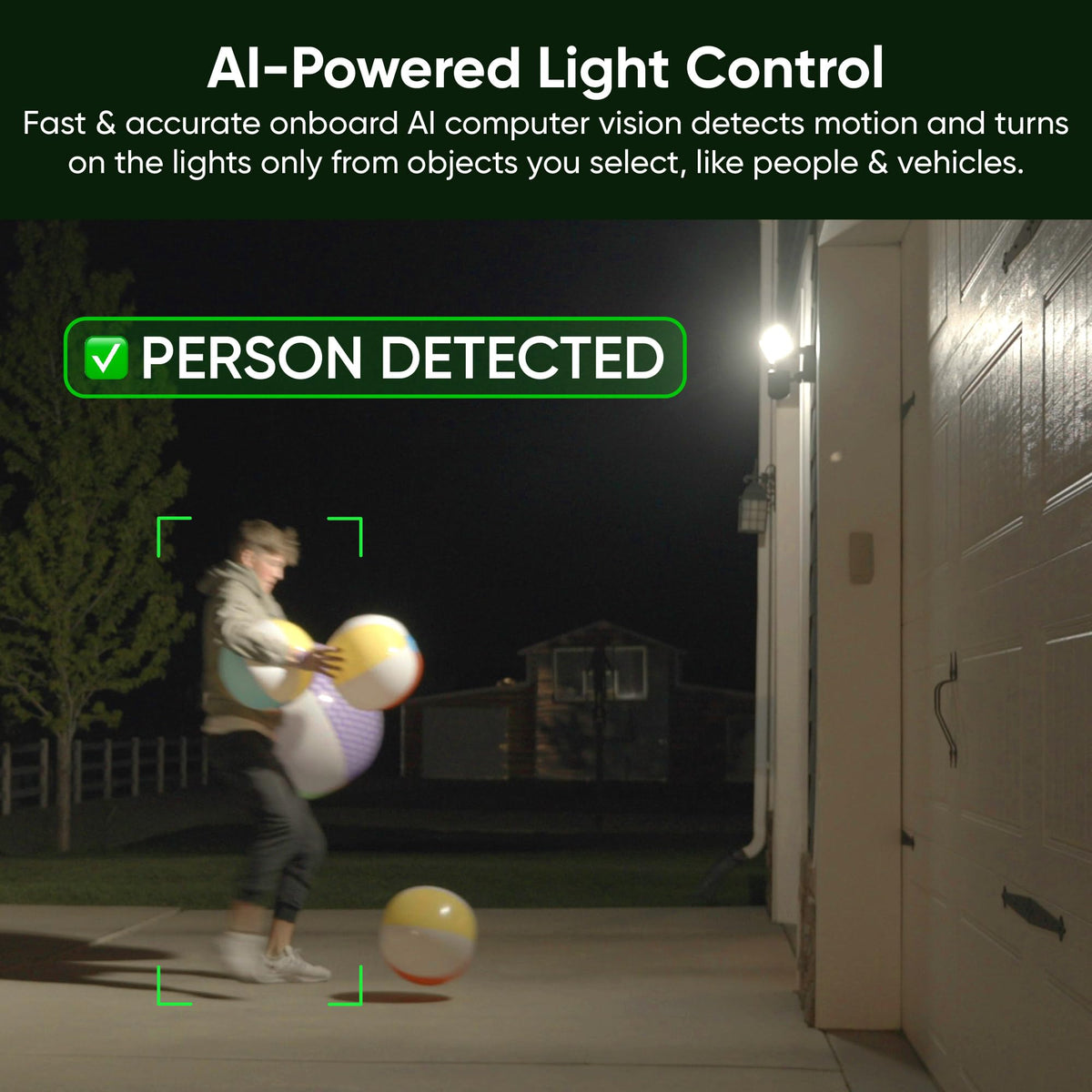Wyze Floodlight Pro voice alert and 105 dB siren deter intruders