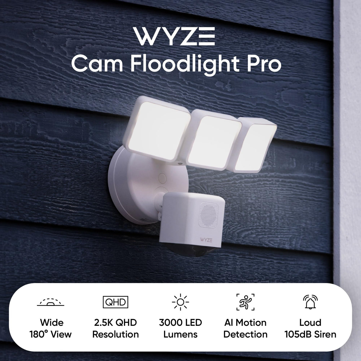 Wyze Floodlight Pro three adjustable panels brighten large outdoor areas
