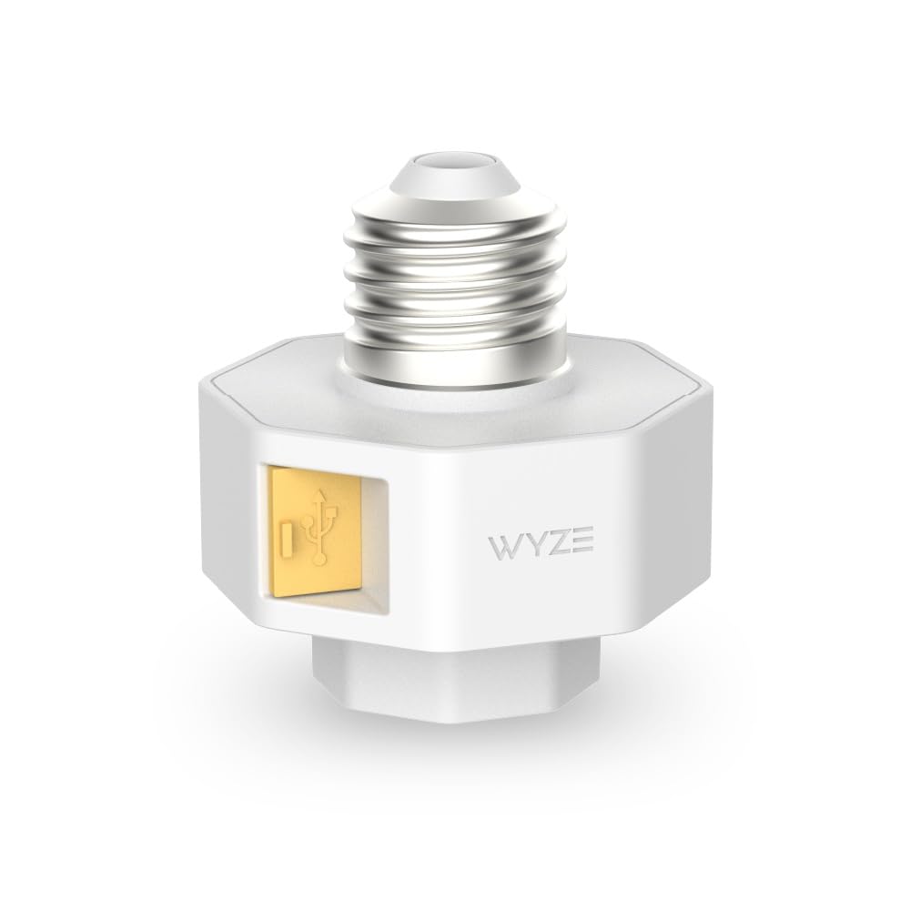 Wyze Lamp Socket v2 powers exterior fixture for continuous camera monitoring.