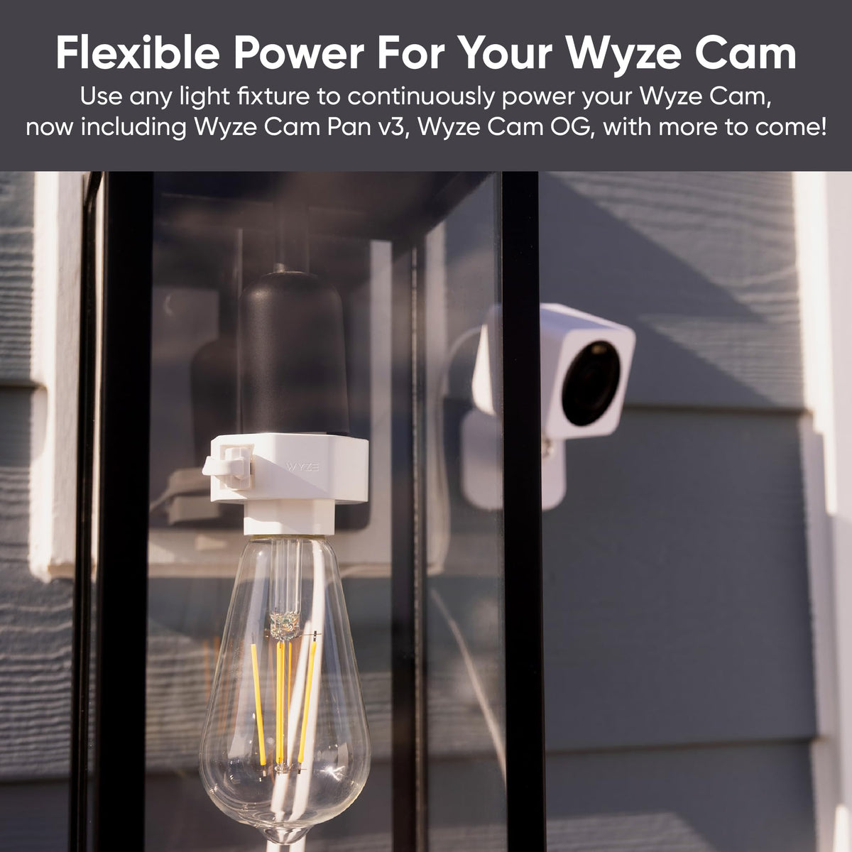 Motion-activated lighting powered by Wyze Lamp Socket v2 improves porch visibility.