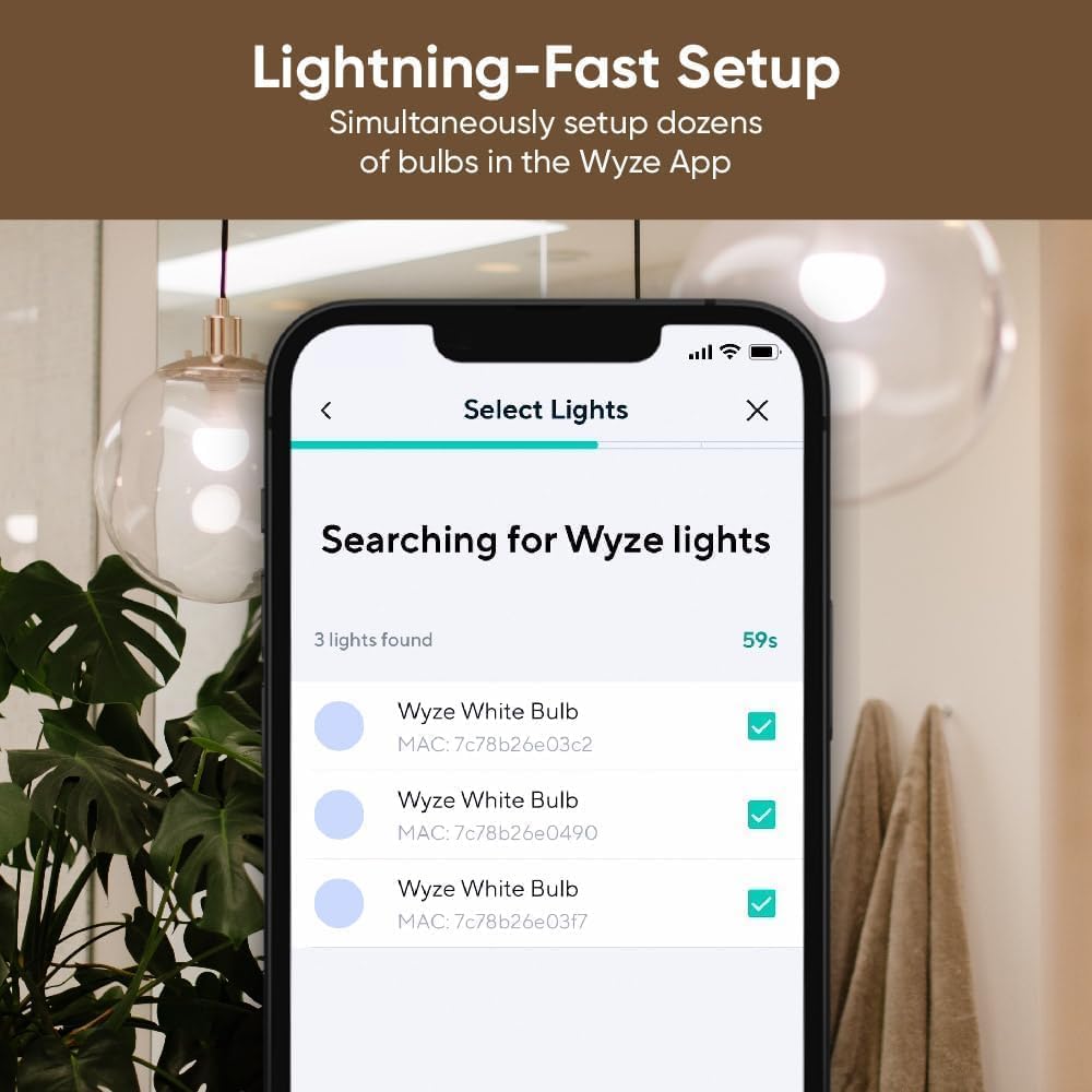 Wyze Lifestyle Bulb Voice control with Alexa and Google Assistant for hands-free operation.