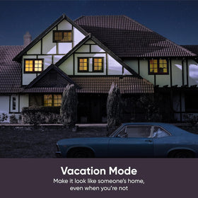 Wyze Lifestyle vacation mode creates presence with random on/off patterns.
