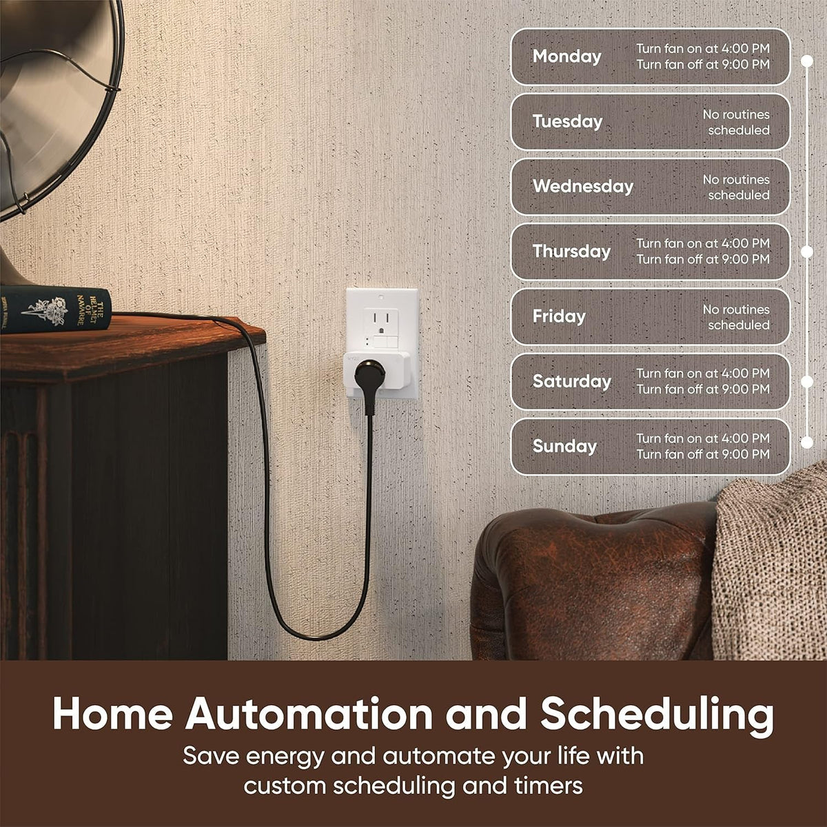 Group multiple Wyze plugs in the app to manage a room for one-tap control.