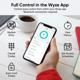 Wyze Lock Bolt app history shows who unlocked and when.