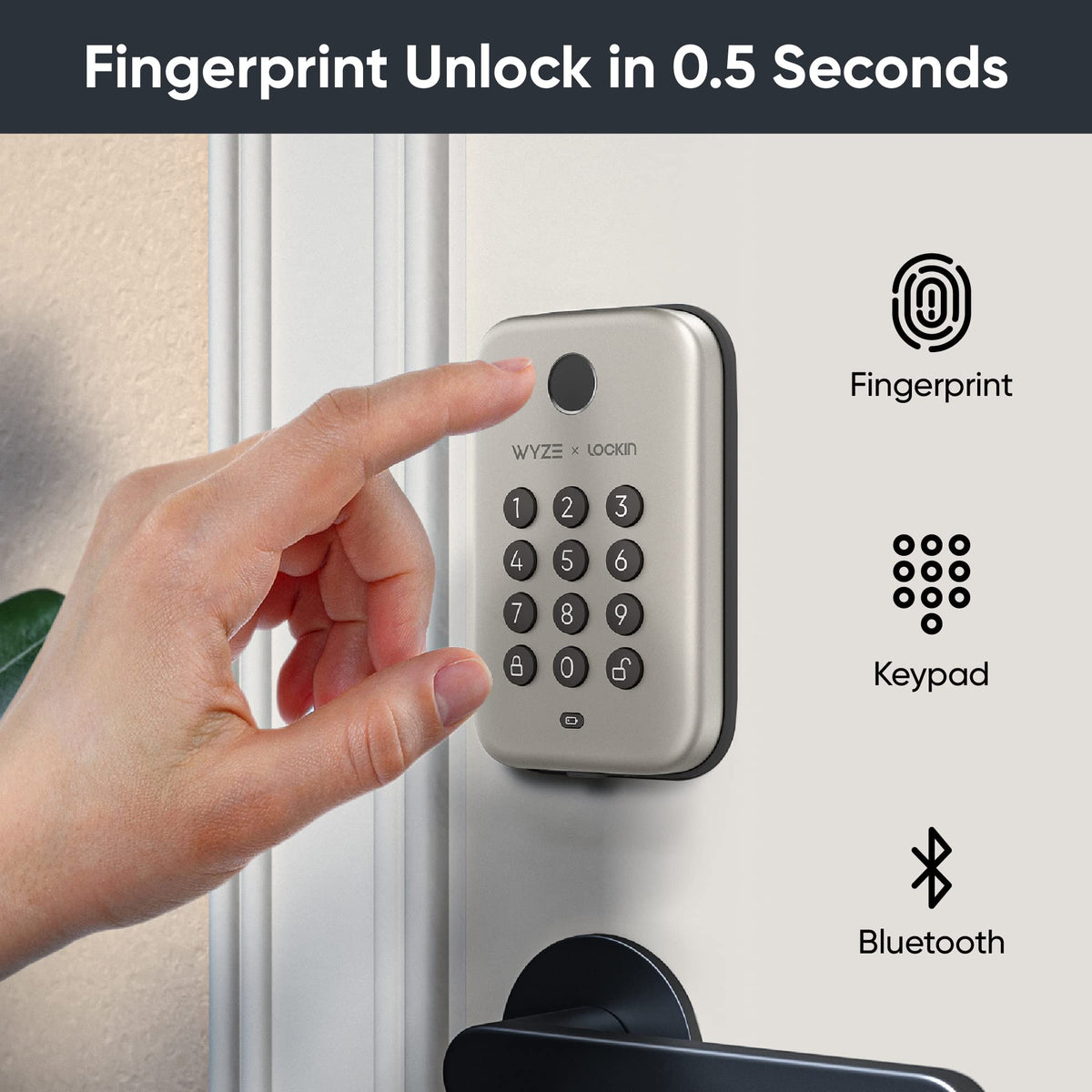 Wyze Lock Bolt backlit keypad for easy night entry.