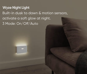 WYZE Night Light with motion sensor activates on movement in dark stairways.