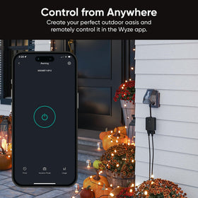 Wyze Plug Outdoor IP64 weatherproof housing resists rain and dust