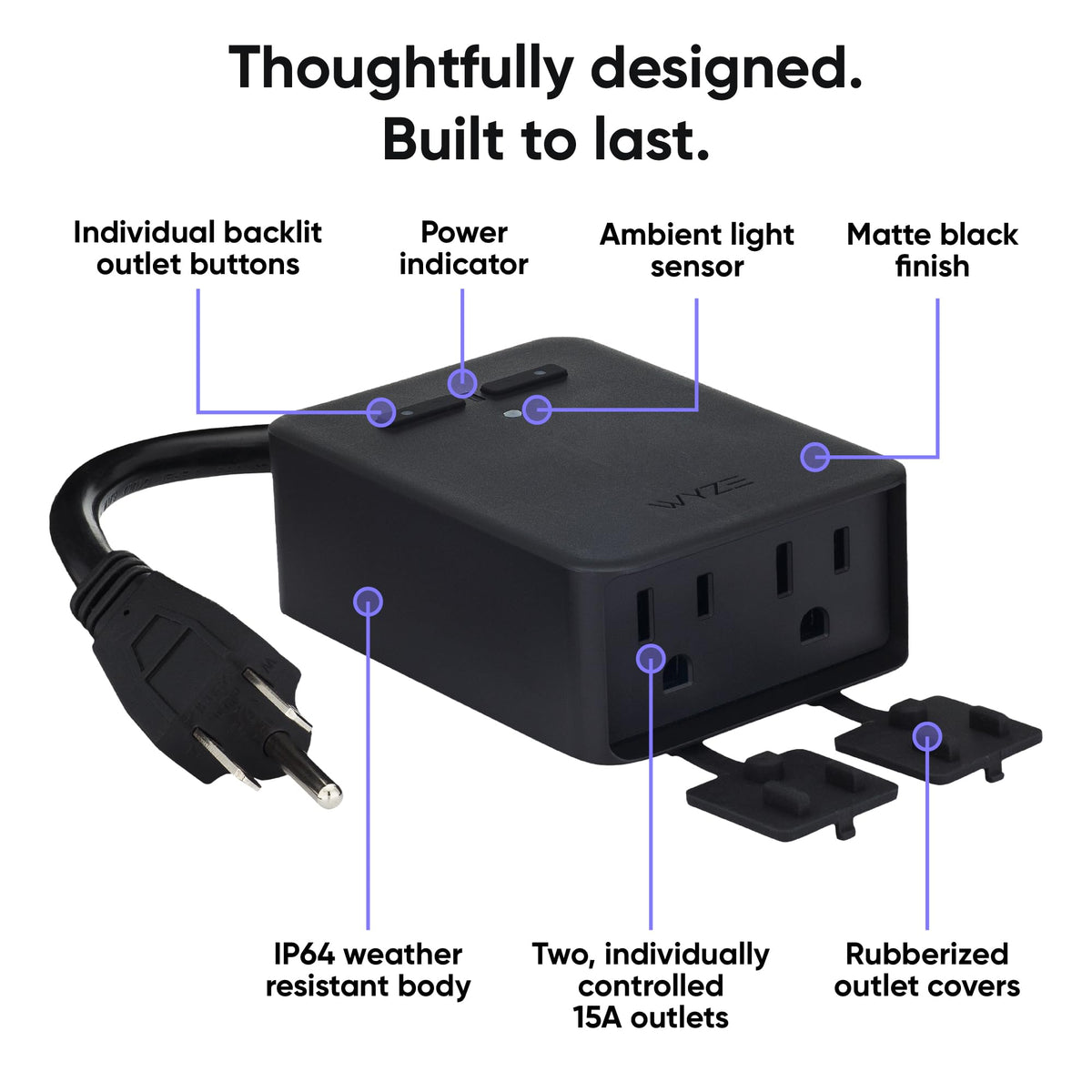 Wyze Plug Outdoor weatherproof design ideal for patios and decks