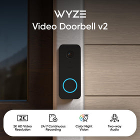 Wyze Video Doorbell V2 night vision for dusk and dark porch activity.