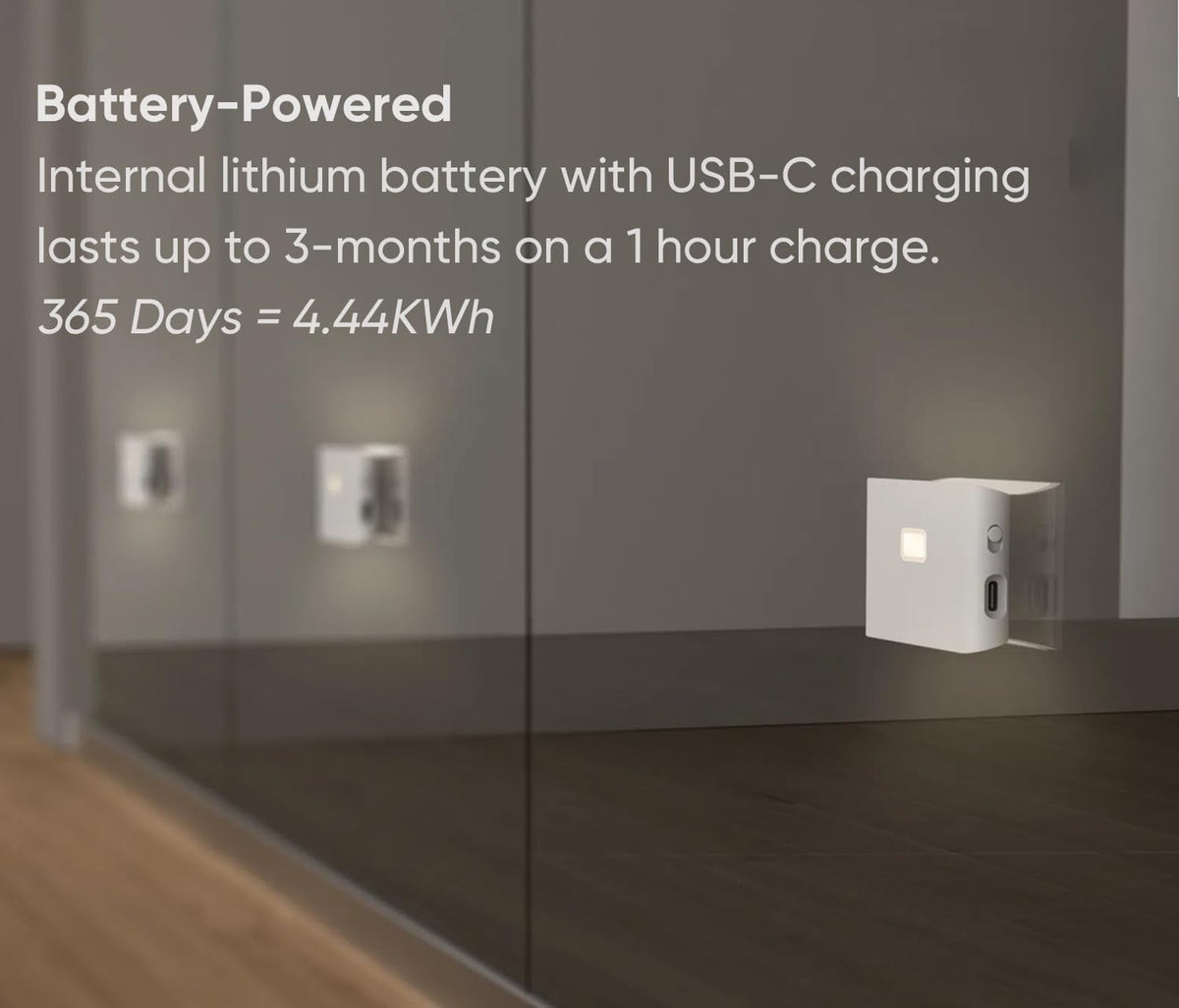 WYZE 2500K warm white glow eases nighttime navigation.
