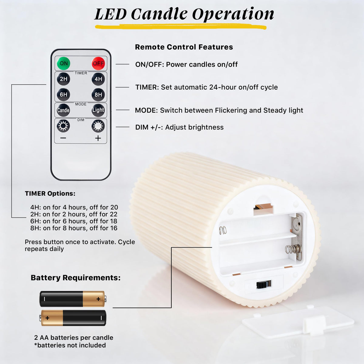 WYZworks dimmable LED pillar candles offer versatile mood lighting options