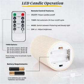 WYZworks dimmable LED pillar candles offer versatile mood lighting options