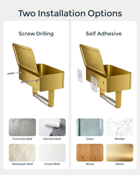 Durable brushed gold finish resists rust in humid bathrooms.