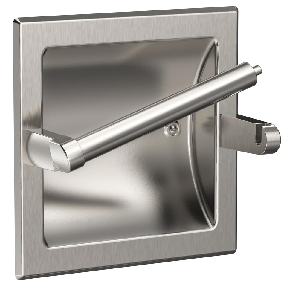 WZKALY brushed-nickel recessed holder with pivot for easy paper access